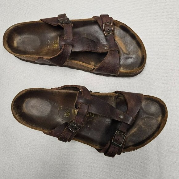 Birkenstock Larisa Womens Sandals Size‎ 41 10 Brown Leather Cork Footbed - Picture 8 of 16